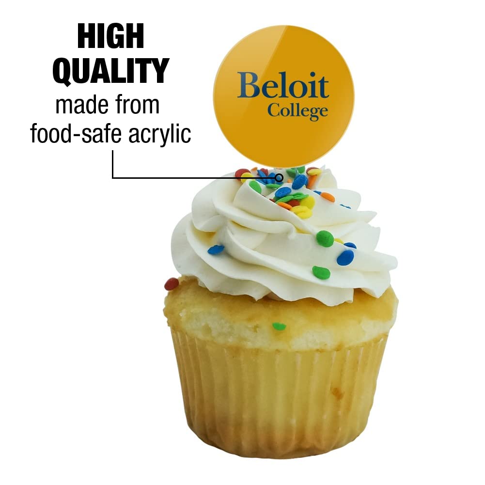 Beloit College Secondary Logo Cupcake Picks Toppers Decoration Set Of 6