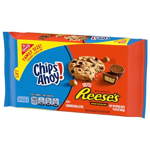 CHIPS AHOY! Reeses Peanut Butter Cup Chocolate Chip Cookies, Family Size, 14.25 oz