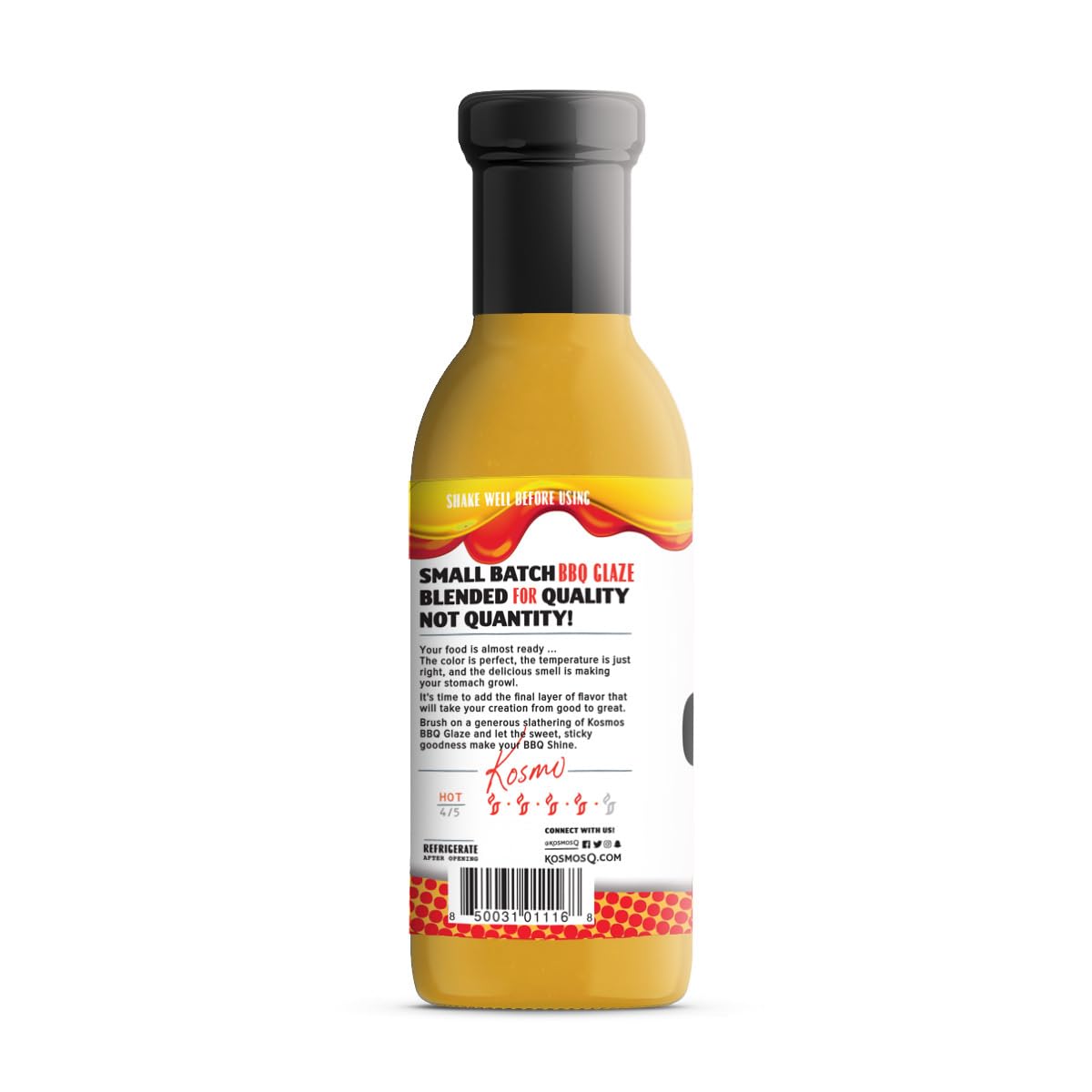 Kosmos Q Pineapple Heat Bbq Glaze - 15.5 Oz Bottle For Sticky & Flavorful Barbecue - Thick Bbq Glaze For Competition Ready Mouth