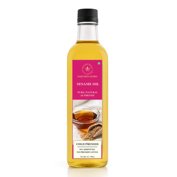 Earthen Story Cold Pressed Sesame Oil 1L - Unrefined | Til Oil | Chemical-Free | For Cooking, Hair, Massage & Pooja | Rich In An