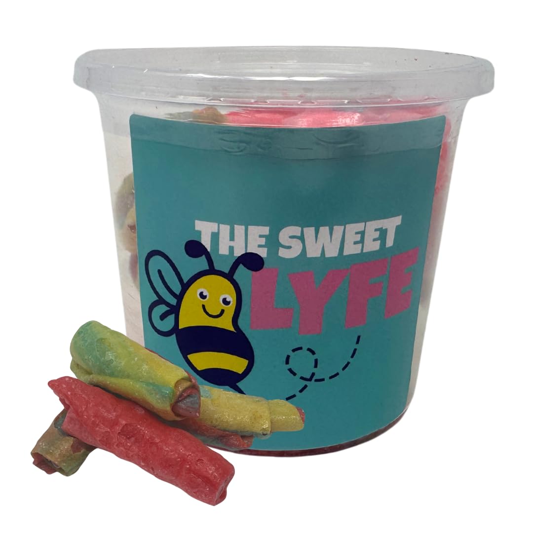 The Sweet Lyfe Freeze Dried Fruit Roll Ups 3.5 Oz Bag, 7 Fruit Roll Ups In Each Bag; Crispy And Delicious Freeze Dried Candy For Snacking: Tropical Tie Dye And Strawberry Blast Flavors