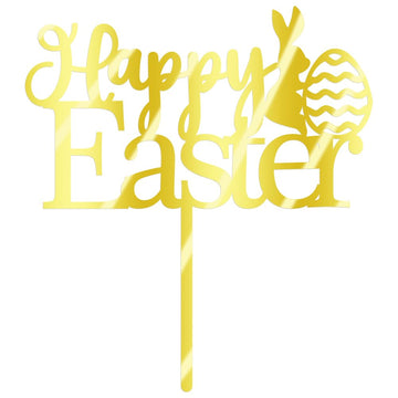FmiyunEea Happy Easter Cake Topper-Glitter for Easter Day bunny Theme Party? Baby Shower?Happy Birthday Party Decorations Suppli