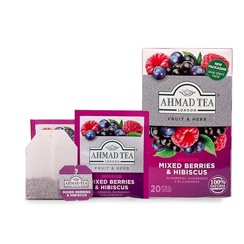 Ahmad Tea, Mixed Berries & Hibiscus, 20 Count (Pack Of 6)