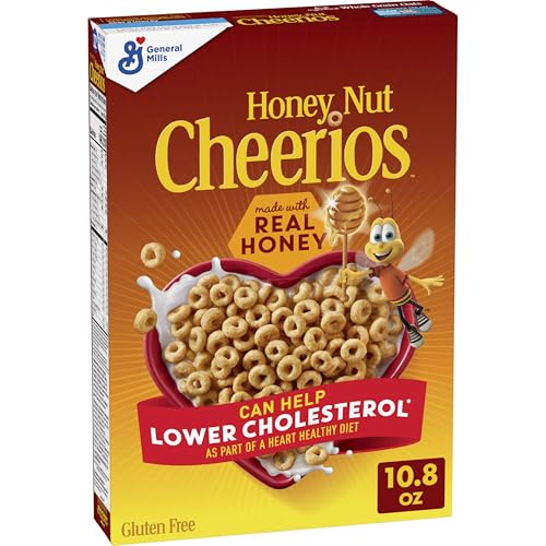 Honey Nut Cheerios, Heart Healthy Gluten Free Breakfast Cereal with Whole Grain Oats, 10.8 oz