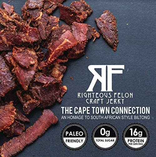 Righteous Felon Biltong Beef Jerky Variety Pack, High Protein, Keto-Friendly, 2 Ounce (Pack of 3), Variety Pack (3 Count)