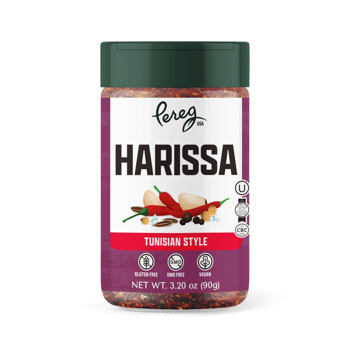 Pereg Mixed Spices - Harissa Seasoning 3.2 Oz - Tunisian Style Spice Blends - No Artificial Ingredients - Spicy Seasoning Mix - 