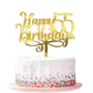 Happy 00Th Birthday Cake Topper, 00 Birthday Party Cake Decorations (Acrylic Gold, 55Th)