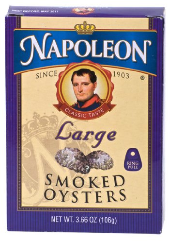 Napoleon Large Smoked Oysters, 3.66-Ounce Tin (Pack of 25)