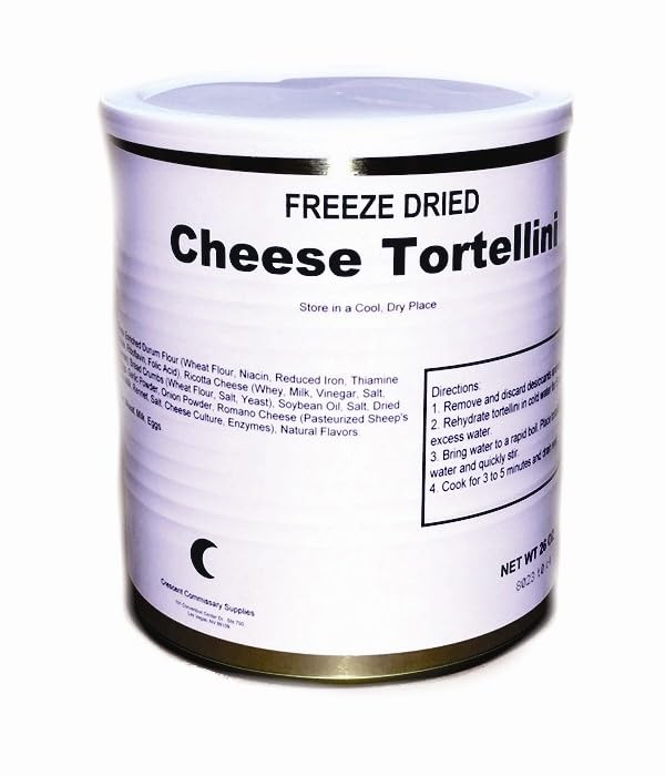 Freeze Dried Cheese Tortellini Can with Delicious Ricotta & Romano Cheeses Emergency Food Supply | Hunting, Survival, Camping, B
