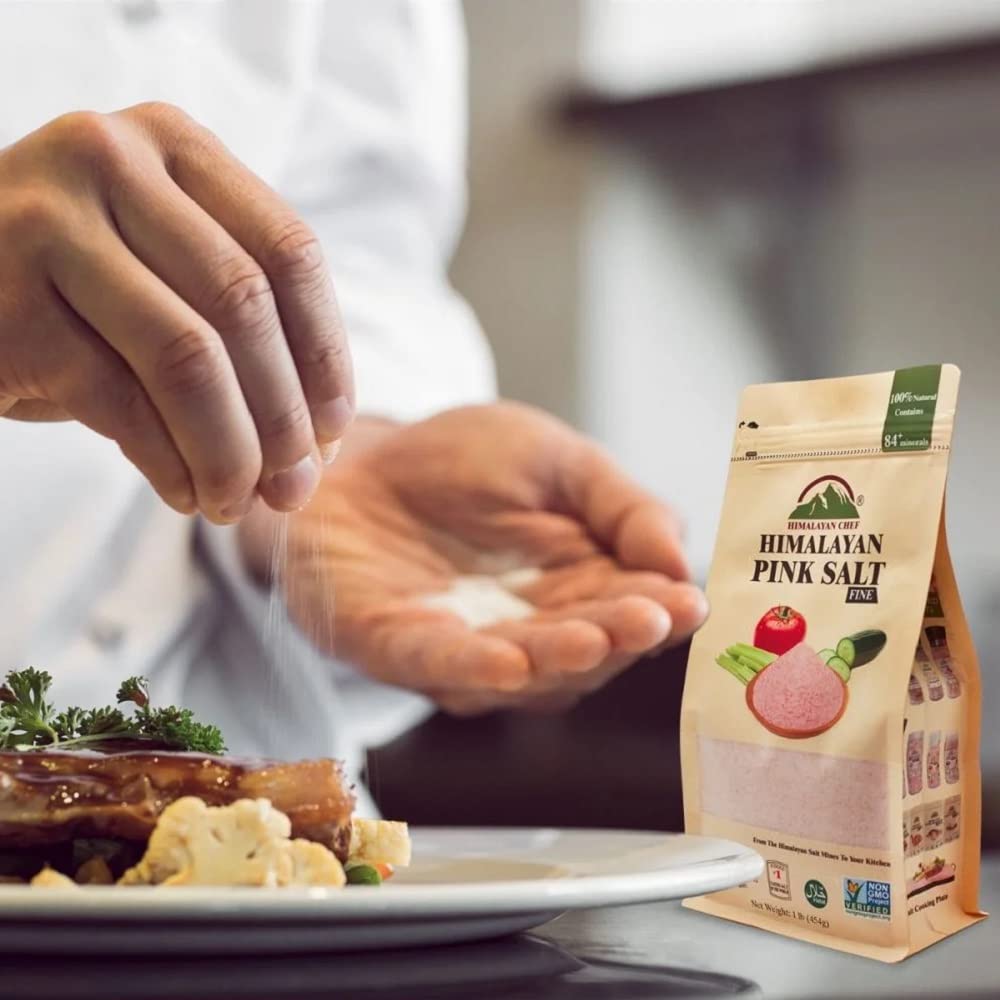 Himalayan Chef Pink Himalayan Salt, Fine Grain - 12 lbs, 1 Pound (Pack of 12)