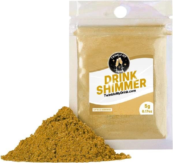 Twinkle My Drink Royal Gold Premium Edible Glitter For Drinks | Thanksgiving Supplies | Edible Drink Shimmer | Christmas Gold Gl