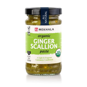 Mekhala Organic Gluten-Free Ginger Scallion Paste For Cooking| Asian Vegan Plant Based Sauce For Marinade, Stir Fry, Vegetables-