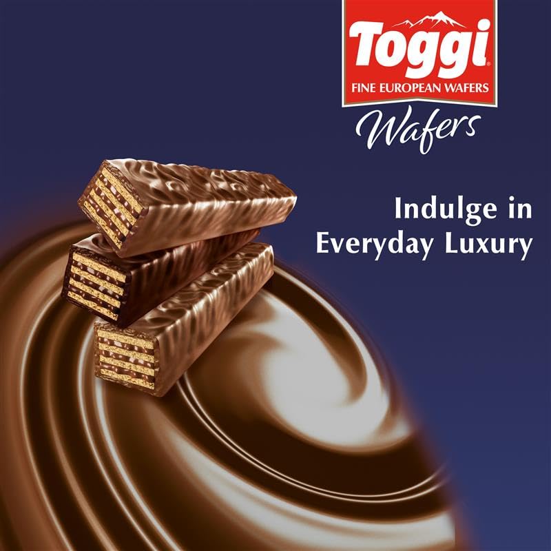 Toggi Fine European Chocolate Wafers Snack Box, Milk & Dark Chocolate, Hazelnut, 1.75 oz, 9 Count