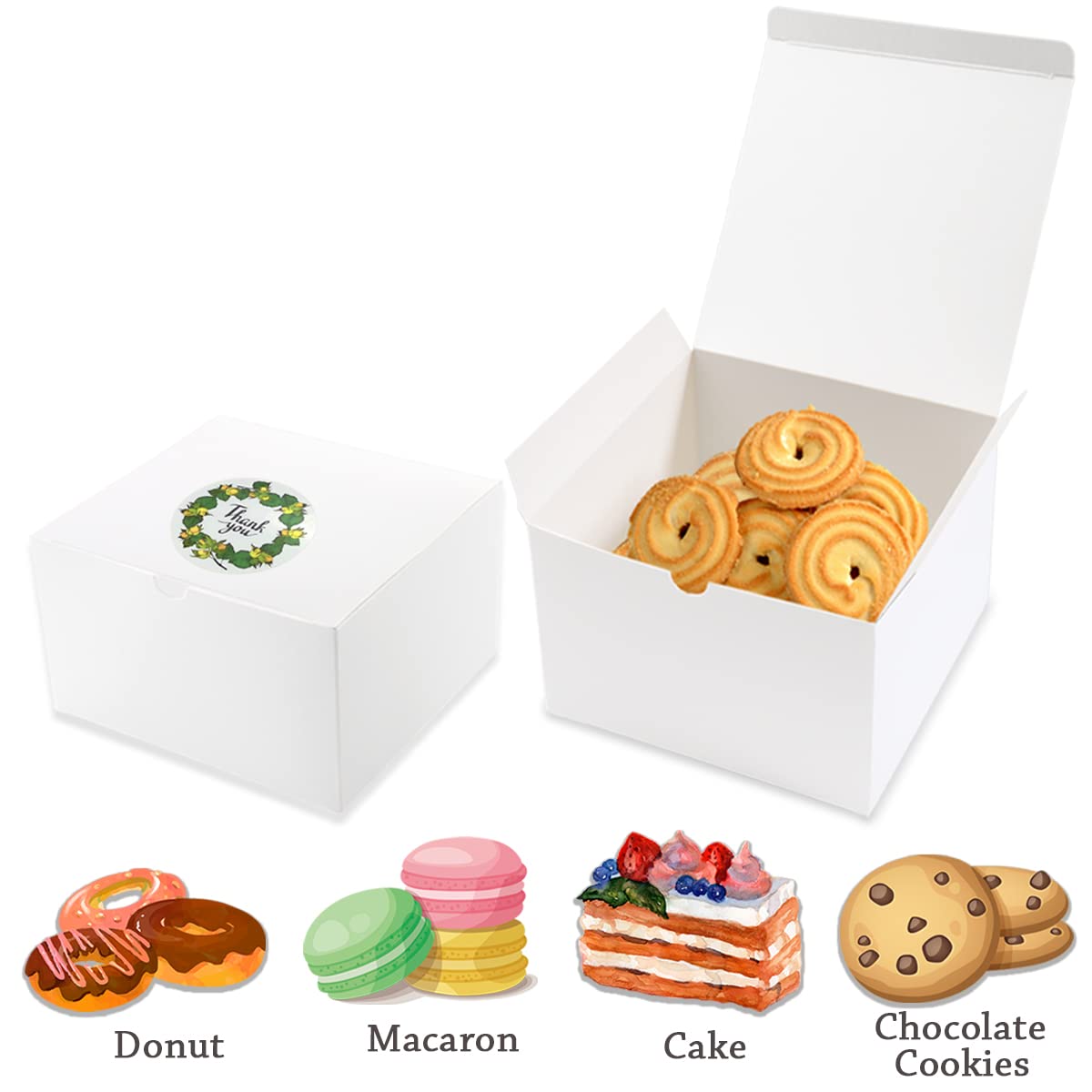 Frantis White Gift Boxes 24 Pack 4X4X4 Inch Small Gift Boxes With Lids For Party Gift Boxes, Ornament Boxes, Christmas Gift Boxe