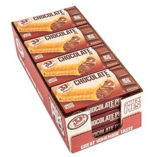 Jj'S Bakery Chocolate Pie Snack Pies, Individual Dessert, Fresh-Baked, Nut-Free, Kosher Parve, 4 Oz Each (Pack Of 12)