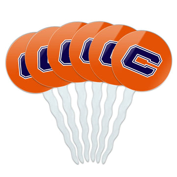 Carroll University Secondary Logo Cupcake Picks Toppers Decoration Set of 6