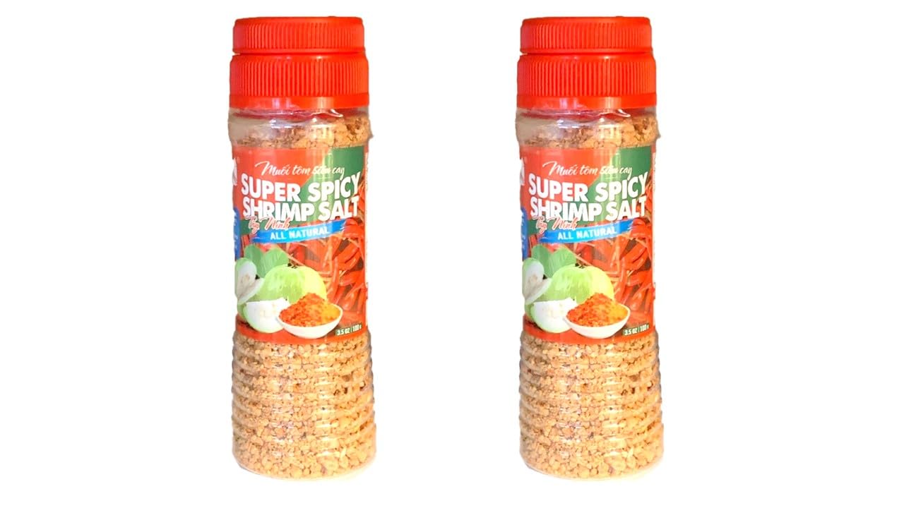 2 Packs - Super Spicy Shrimp Salt All Natural - Muoi Tom Tay Ninh Sieu Cay - 3.5 Oz