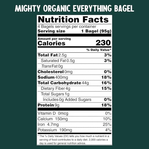 One Mighty Mill Whole Wheat Everything Bagels | 4 count - 12oz.