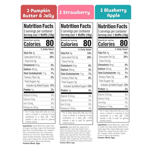 Sprout Organic Baby Food, Toddler Snack Variety Pack, Single Serve Waffles (30 Count)
