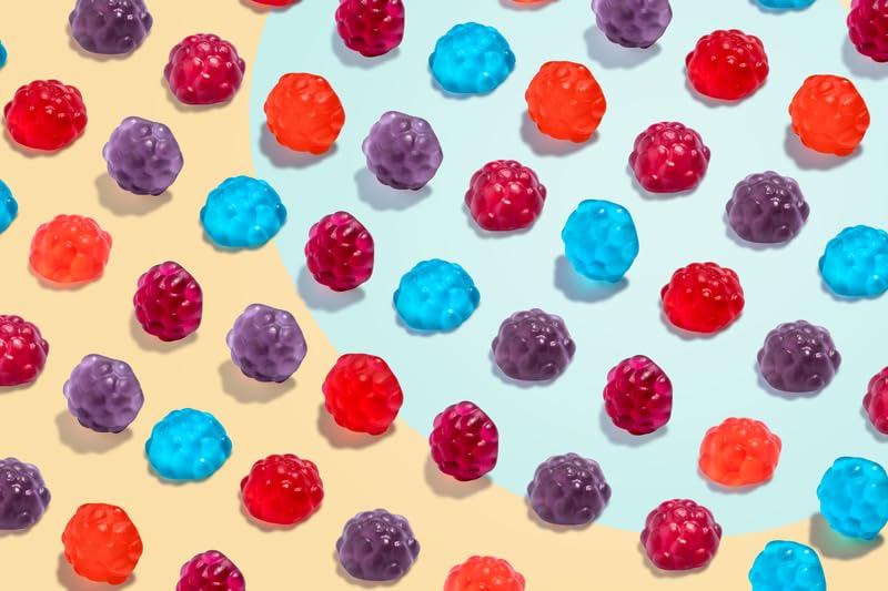 Albanese Gummi Berries, Mixed Fruit Flavors, 5lbs, Red/Blue/Purple