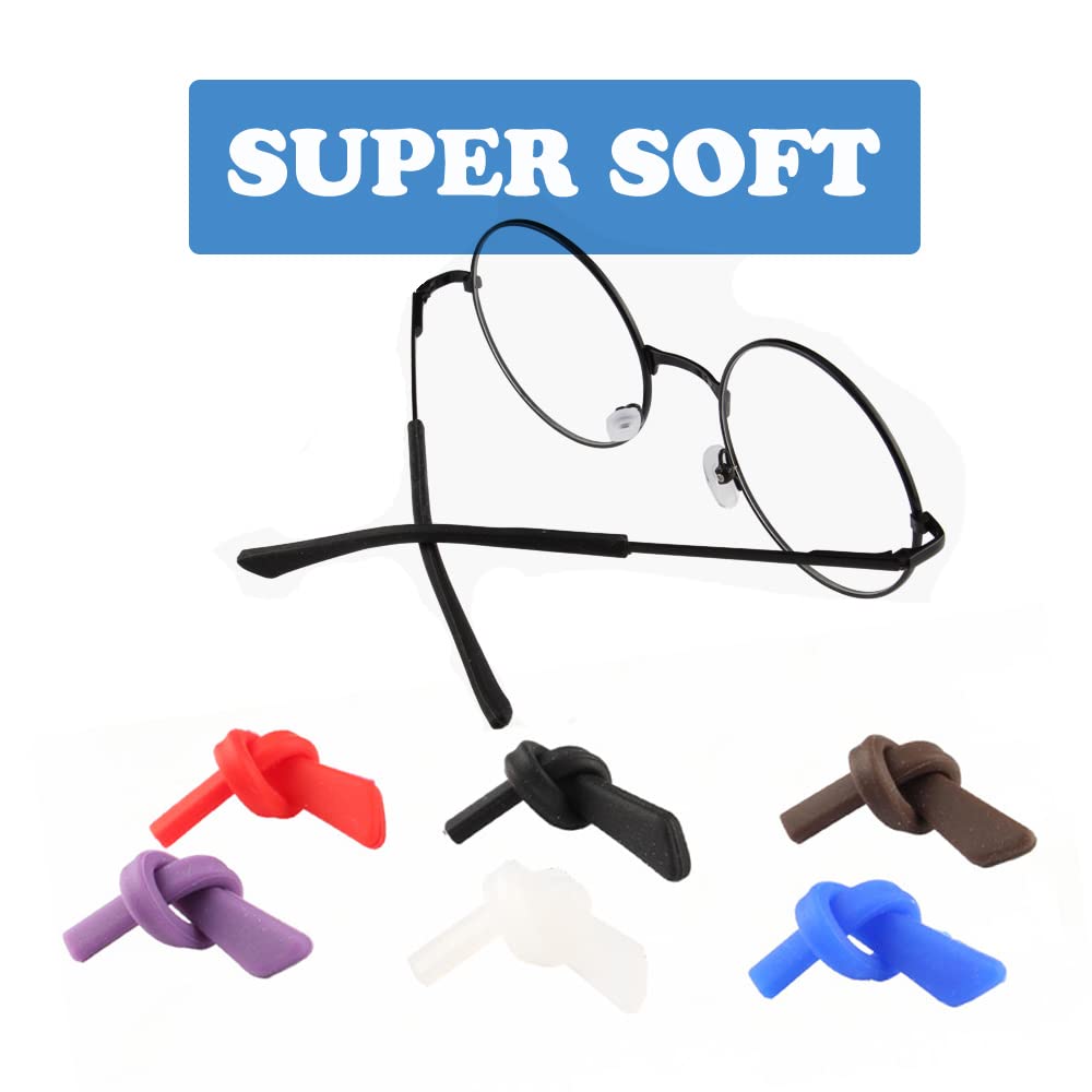 Shamzbest Eyeglass Replacement Temples, Silicone Eyeglass End Tips Ear Sock Pieces Tube Sleeve For Thin Metal Eyeglass Legs, 8 P
