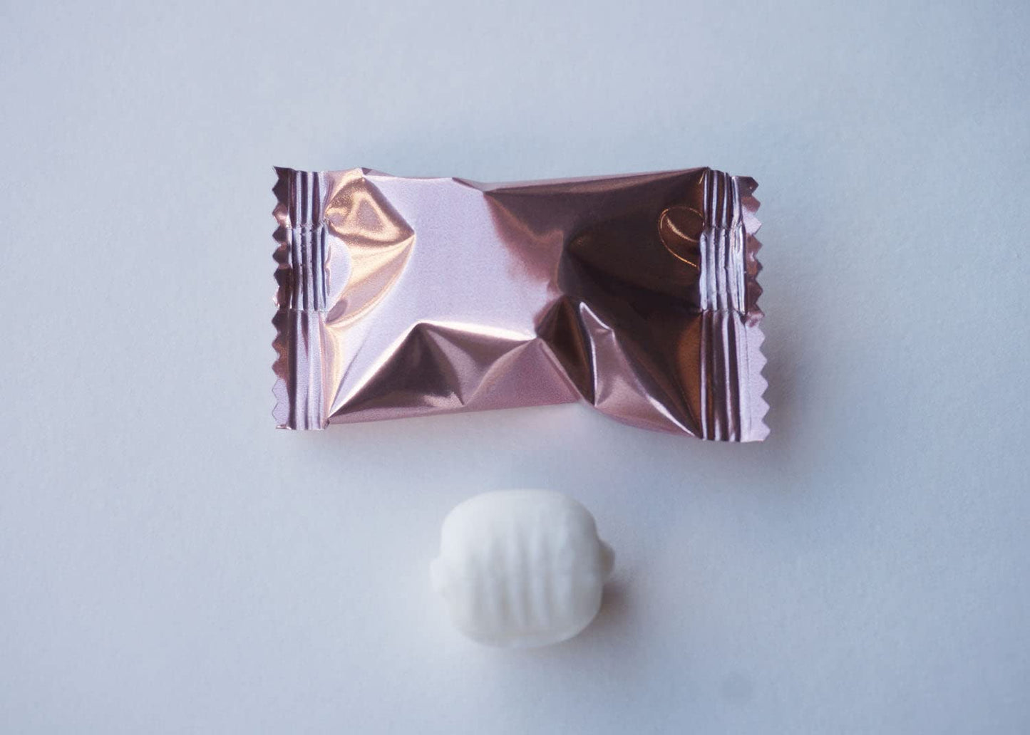 One Pack Of 50 Pieces Metallic Rose Gold Party Buttermints 7 Ounce