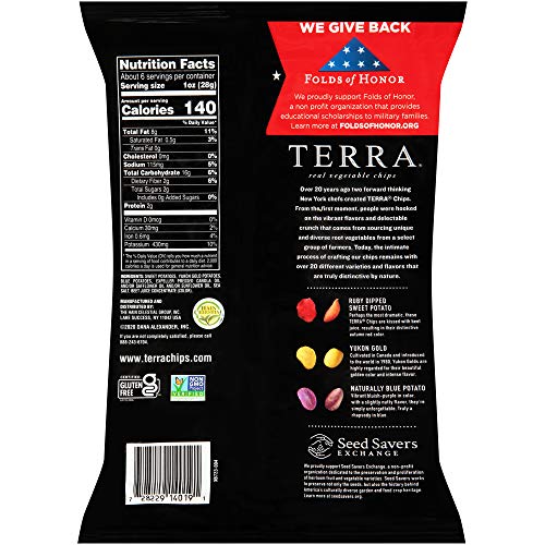 Terra Vegetable Chips, Red, White & Blues, Sea Salt , 5.5 Oz