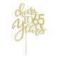 Qertesl Gold Glitter Cheers To 65 Years Cake Topper, Happy 65Th Birthday Cake Decorations,Perfect For 65 Years Cake Decorating,W