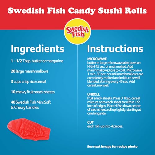 SWEDISH FISH Mini Assorted Soft & Chewy Candy, Family Size, Bulk Candy, 1.8 lb (Pack of 2)