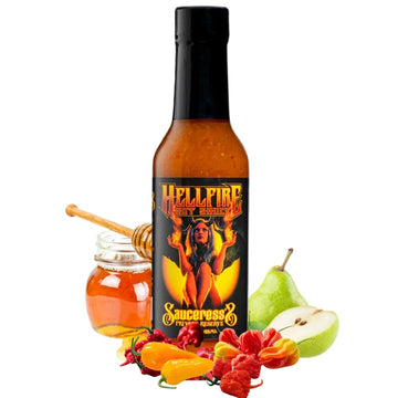 Hellfire Hot Sauce The Sauceress - Natural Gourmet Hot Sauce With Fruit and Honey, 5 oz.