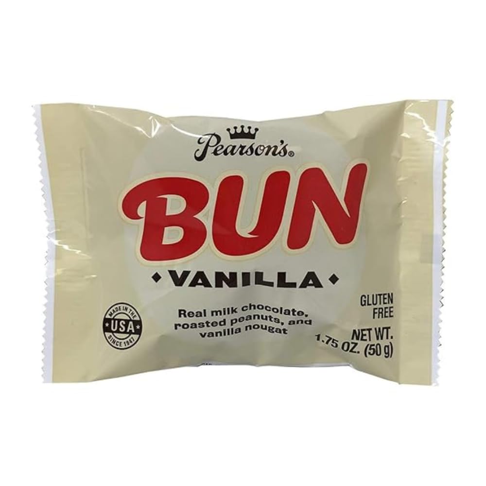Pearsuns Vanilla Bun Bars, Individually Wrapped Real Milk Chocolate, 4.05 oz per bar, 6 Pack