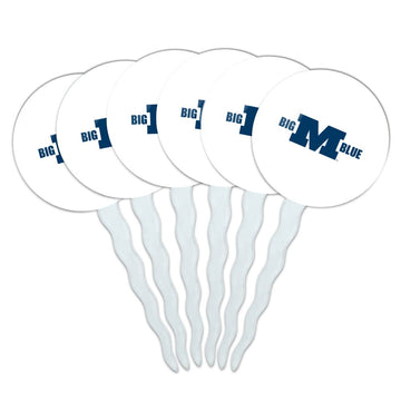 GRAPHICS & MORE Millikin University Secondary Logo Cupcake Picks Toppers Decoration Set of 6