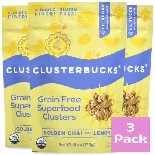 Lil Bucks Clusterbucks Grain-Free Superfood Clusters made with Sprouted Buckwheat and Adaptogens, Gluten Free Snack (Golden Chai