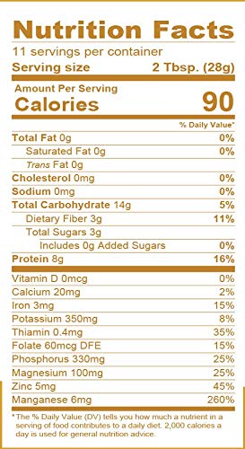 Lekithos Organic Wheat Germ Protein Flakes - 8 oz - 8g Protein - Certified USDA Organic, Non-GMO Project Verified, No Added Suga