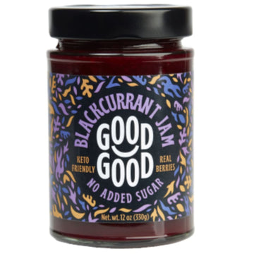 Good Good No Added Sugar Blackcurrant Jam - Keto Friendly Jelly - Low Carb, Low-Calorie And Vegan - Diabetic Friendly - 12Oz / 330G (Pack Of 1)