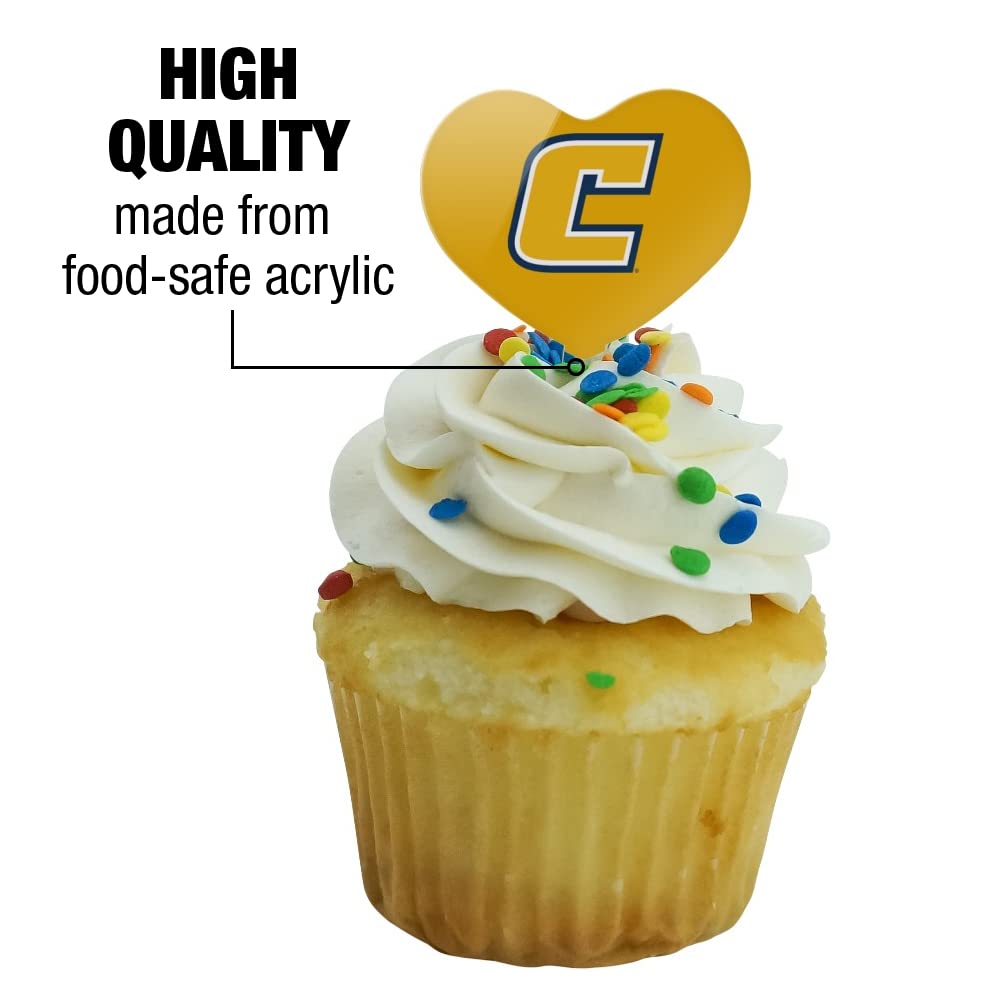 GRAPHICS & MORE Cupcake Picks Set of 6, Acrylic, University of Tennessee at Chattanooga, Model CUPCAKE.HEART.CLCUTC.Z007747