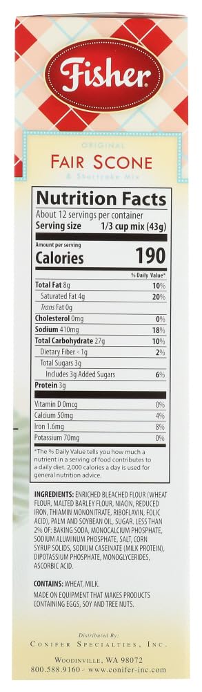 Fisher Original Fair Scone And Shortbread Mix 18 Oz Each (1 Item Per Order)