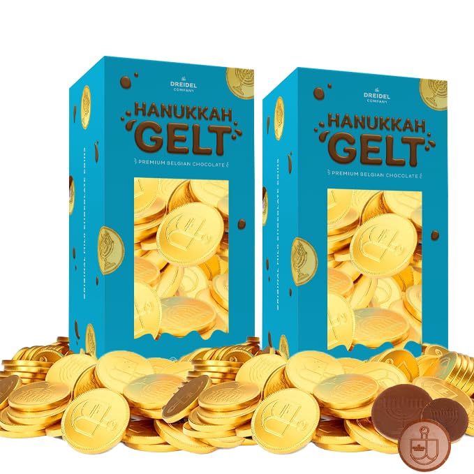 The Dreidel Company Coins, Nut-Free, Made With Premium Belgian Ingredients, Kosher Chanukah Gelt, (2 Pounds)