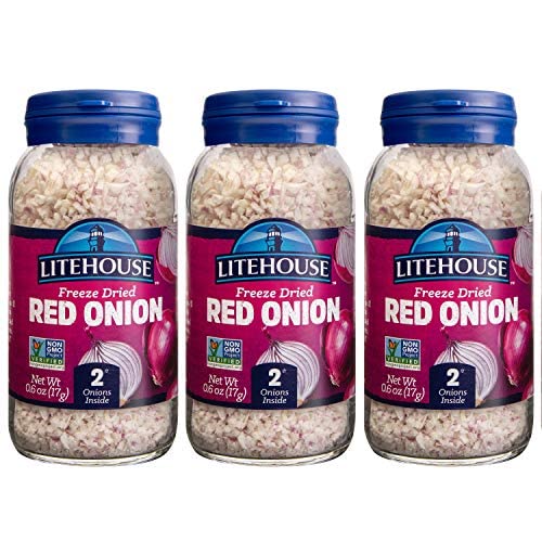 LITEHOUSE Freeze Dried Red Onion - Organic, Non-GMO, Gluten-Free - 0.60 Ounce (3-Pack)