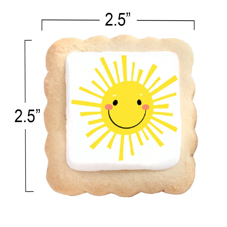 Sun Cookies Beach Party Pool Favors Individually Wrapped Sun Them | 24 Pack Bulk For Kids Birthday Party Sugar Cookie