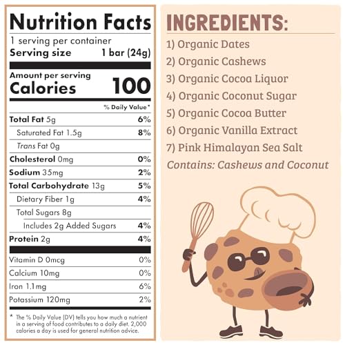 Skout Organic Cookie Dough Kids Snack Bars (18 Pack) | Organic Kids Snack Bars | School Snacks & Lunch Snacks | Vegan & Paleo |