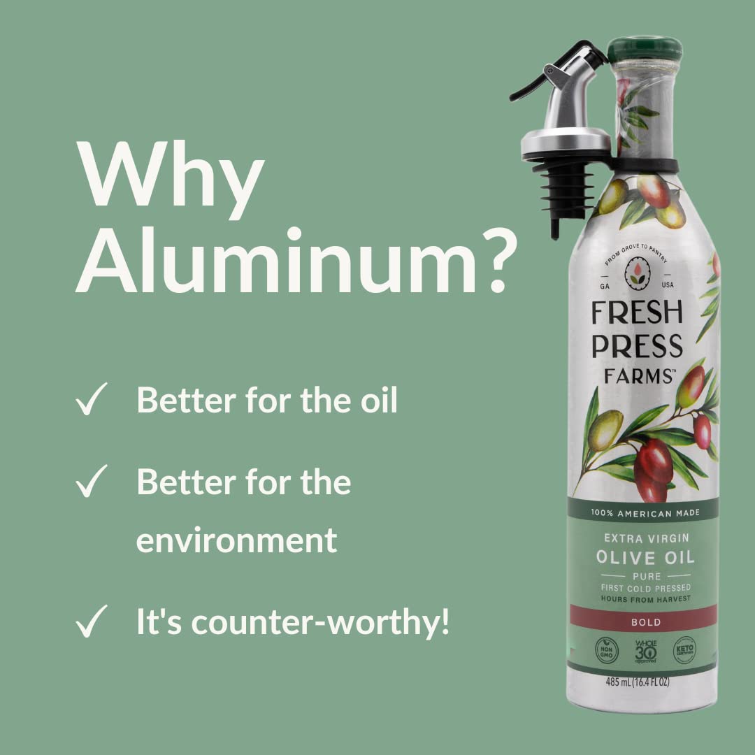 Fresh Press Farms Cold Pressed Mild Extra Virgin Olive Oil, 16.4 Fl Oz (Pack of 2), Georgia Grown, 100% American Made, Unrefined