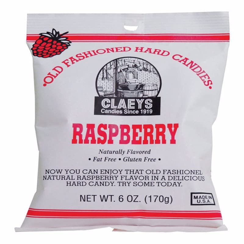 Claeys Old Fashioned Raspberry Hard Candy 6 Oz.