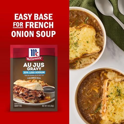 McCormick 30% Less Sodium Au Jus Gravy Mix  1 oz (Pack of 12)