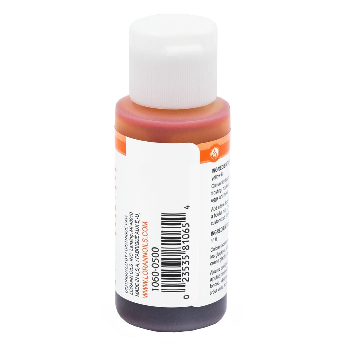 Lorann Orange Liquid Food Color, 1 Ounce Squeeze Bottle