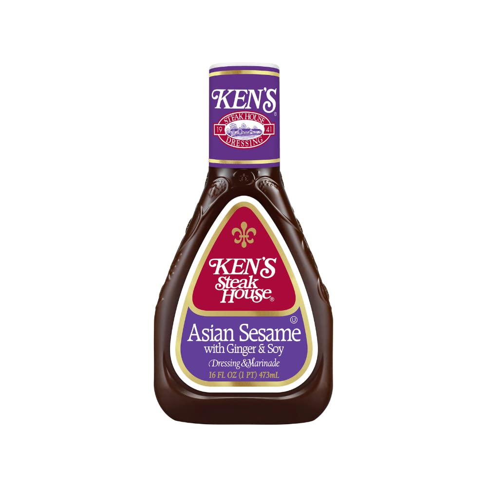 Kens Steak House Creamy Caesar, Ranch, Asian Sesame Dressing Variety Pack, 16 FL OZ (3 Count)