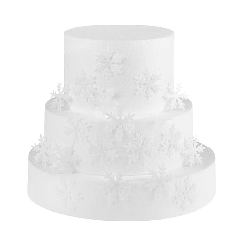 Georld 48Pcs White Edible Cupcake Snowflakes Cake Toppers Decoration For Winter Frozen Theme Party