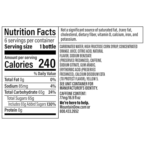 Mountain Dew, 16.9 Fl Oz Bottles, 6 Pack