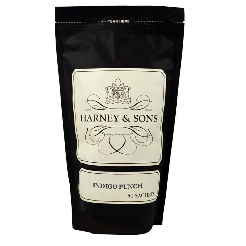 Harney & Sons Indigo Punch Tea | Fruity Blend | 50 Sachets | Blue | Model 51014