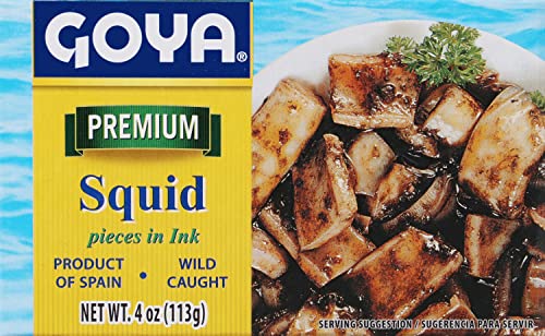 Goya Foods Premium Squid Pieces In Ink, 4 Ounce (Pack Of 25)